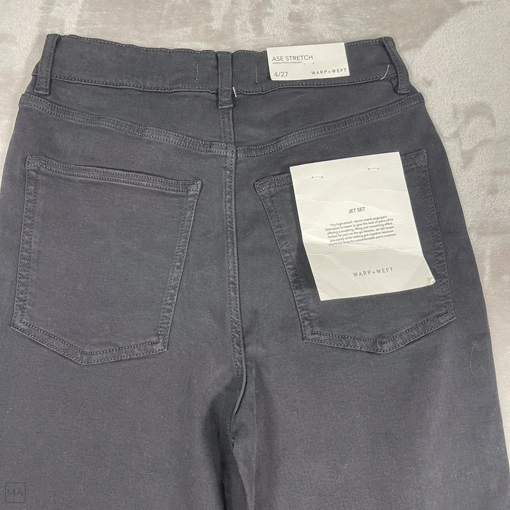 NEW Warp+Weft Women's Pants Aspen Pitkin Straight Leg Ase Stretch 27 Black - Picture 9 of 9